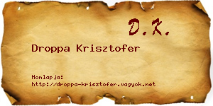 Droppa Krisztofer névjegykártya