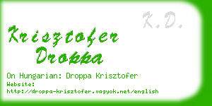 krisztofer droppa business card